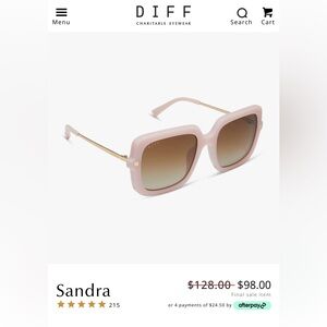 Diff Eyewear Pink and Gold Sunglasses with Gradient Lenses